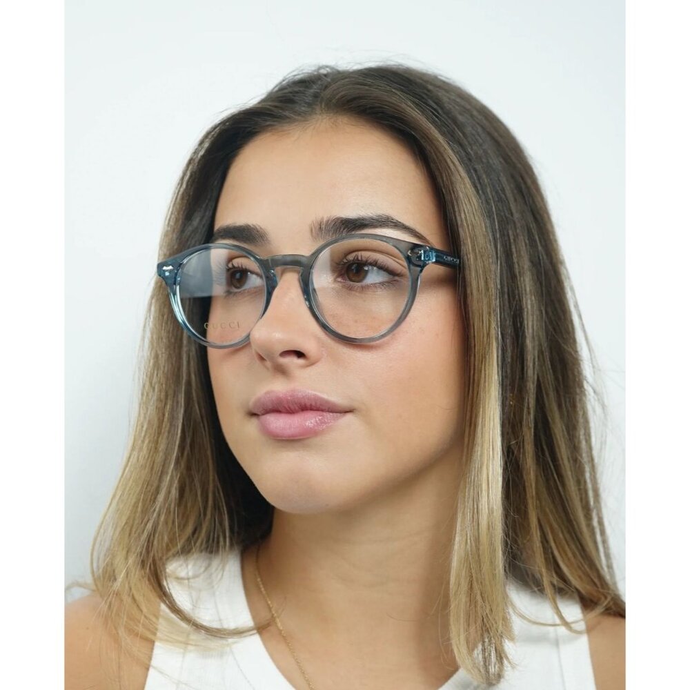 NEW GUCCI EYEGLASSES BLUE WOMEN EYEWEAR GUCCI GG0738O 008 - Picture 3 of 4
